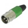 FICHE XLR MALE NICKELEE 3 BROCHES - VERT