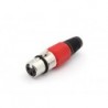 FICHE XLR FEMELLE NICKELEE 3 BROCHES - ROUGE