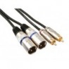 CABLE. 2 x RCA MALE VERS 2 x XLR MALE. 1m