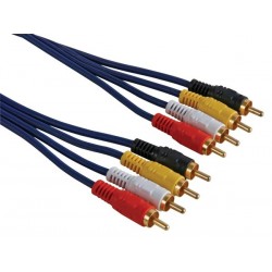 CABLE AUDIO - 4 x RCA MALE VERS 4 x RCA MALE. 1.2m