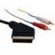 CABLE AUDIO/VIDEO - PERITEL MALE VERS 2 x RCA MALE. 3m