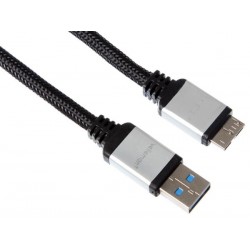CABLE USB 3.0 / FICHE USB A VERS FICHE MICRO B USB / PROFESSIONNEL / 2.50m