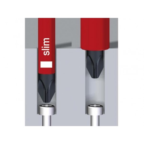 WIHA - TOURNEVIS SLIMFIX SOFTFINISH® VDE/GS - POZIDRIV PZ1 x 80mm