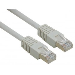 TCR66SS010I - CABLE RESEAU SSTP/PIMF - CAT6 - CONNECTEUR 8P8C MALE VERS CONNECTEUR 8P8C MALE / CCA / VRAC / IVOIRE / 1.0m