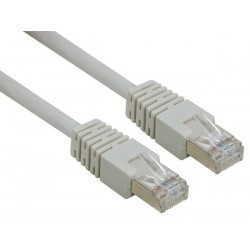 TCR66SS100I - CABLE RESEAU SSTP/PIMF - CAT6 - CONNECTEUR 8P8C MALE VERS CONNECTEUR 8P8C MALE / CCA / VRAC / IVOIRE / 10m