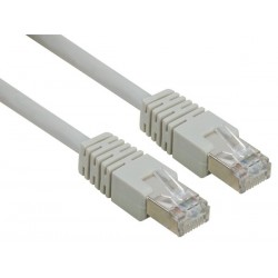 TCR66SS150I - CABLE RESEAU SSTP/PIMF - CAT6 - CONNECTEUR 8P8C MALE VERS CONNECTEUR 8P8C MALE / CCA / VRAC / IVOIRE / 15m
