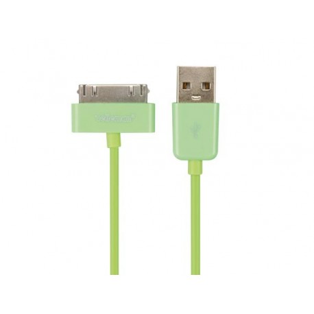 CABLE USB A MALE VERS APPLE® 30 BROCHES MALE - VERT - 1 m