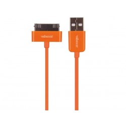 CABLE USB A MALE VERS APPLE® 30 BROCHES MALE - ORANGE - 1 m
