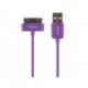 CABLE USB A MALE VERS APPLE® 30 BROCHES MALE - VIOLET - 1 m