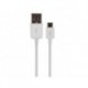 CABLE USB 2.0 A MALE vers MICRO-USB 5 BROCHES MALE - BLANC - 0.1 m