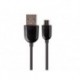 CABLE SPIRALE USB 2.0 A MALE VERS MICRO-USB 5 BROCHES MALE - NOIR - 1.50 m