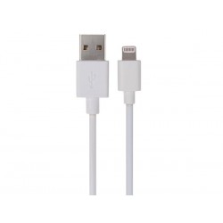 CABLE USB REVERSIBLE 2.0 MALE A LIGHTNING MALE - BLANC - 2 m