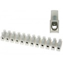 BARRETTE A 12 BORNES - 450V/15A. 1.5mm² - AVEC PROTECTION DE CABLAGE