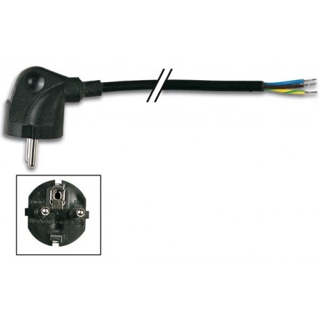 CORDON SECTEUR BIPOLAIRE NOIR (90o) TERRE - 3m