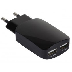 CHARGEUR COMPACT AVEC CONNEXION USB 5 V - 3.1 A (2.1 1 A) - NOIR
