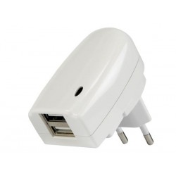 CHARGEUR AVEC DOUBLE CONNEXION USB - 5V-2A. 10W