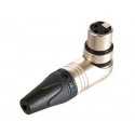 NEUTRIK - CONNECTEUR XLR. 3 POINTS FEMELLE. COUDE. NICKELE. CONTACTS ARGENTES