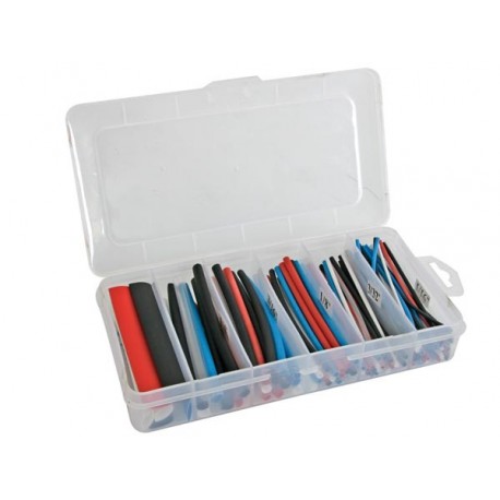 LOT DE GAINES THERMORETRACTABLES - MULTICOLORE 10 cm - 170 pcs - DANS COFFRET DE RANGEMENT