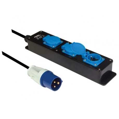 ADAPTATEUR DE PRISE CEE VERS BLOC MULTIPRISE. 3 PRISES SCHUKO