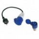 CABLE ADAPTATEUR AVEC FICHE SCHUKO VERS FICHE FEMELLE CEE