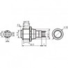 INTERRUPTEUR ROND METALLIQUE HAUT DPDT 2NO 2NC