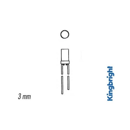 LED A TETE PLATE ROUGE DIFFUSANTE 3mm