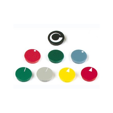 LID FOR 15mm BUTTON (RED - WHITE TRIANGLE)