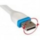 CABLE DE CHARGE ET SYNCHRONISATION - USB 2.0 LIGHTNING REVERSIBLE - TRES FLEXIBLE - 12 cm - BLANC