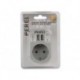 SIMPLE PRISE ELECTRIQUE AVEC 2 PORTS USB - 3.15 A - GRIS