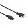 CABLE D'ALIMENTATION NOIR CEE 7/16 FICHE EURO C7 L 2 m H03VVH2-F 2G0.75 mm²