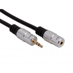 FICHE STEREO 3.5 mm VERS JACK STEREO 3.5 mm / STANDARD / 2.5 m / M-F / DORE