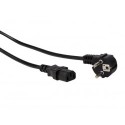 CABLE D'ALIMENTATION NOIR CEE 7/7 90o C13 L 2 m H05VV-F 3G1.00 mm²