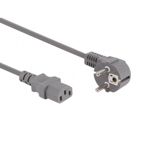 CABLE D'ALIMENTATION GRIS CEE 7/7 90o C13 L 3.0 m. 3G1.0 mm²