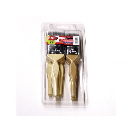 PINCEAUX - POIGNEE EN BOIS - BROSSE DOUCE - 5 pcs