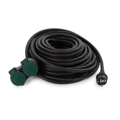  rallonge electrique avec 2 prises - usage exterieur - terre francaise - 20 m 