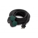  RALLONGE ÉLECTRIQUE AVEC 2 PRISES - USAGE EXTÉRIEUR - SCHUKO - 10 m 