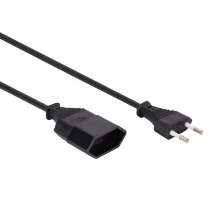  cable d'alimentation noir cee 7/16 "fiche euro"+ c7 l:1.8 m h05vv-f 2g0.75 mm² 