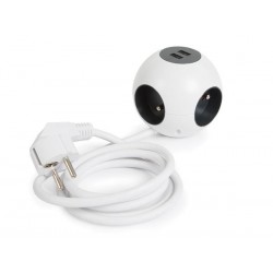  multiprise avec 2 ports usb - en forme de boule - terre francaise 