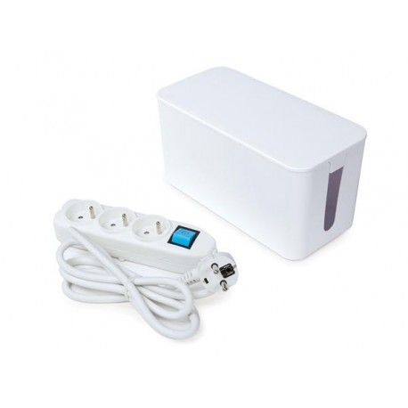  bloc multiprise avec boîte de rangement - 3 prises - terre francaise  