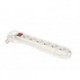  multiprise a 6 prises avec interrupteur & protection contre les surcharges - blanc 