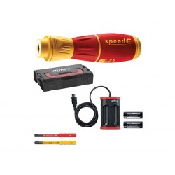wiha - tournevis a assistance electirque speede® ii fente, plusminus/pozidriv, 7 pcs avec embouts isoles slim, batteries et c...