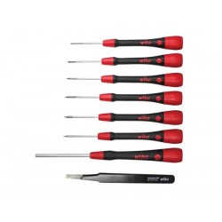  wiha jeu de tournevis de precision picofinish® jeu mixte de 8 pcs, y compris pincette pour appareils iphone®/apple® (42995) 