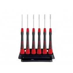  wiha jeu de tournevis de precision picofinish® tournevis a douille six pans 6 pcs avec etui (42994) 