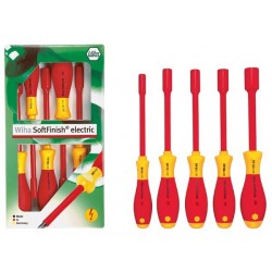  wiha jeu de tournevis softfinish® electric tournevis a douille six pans 5 pcs (29466) 
