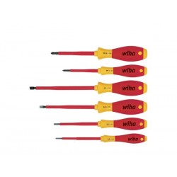  wiha jeu de tournevis softfinish® electric fente, phillips 6 pcs (00833) 