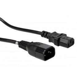  cable d'alimentation noir c14 + c13 l:1.8 m h05vv-f 3g1.00 mm² 