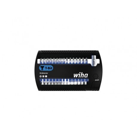  wiha jeu d'embouts xlselector embout t 25 mm phillips, torx®, six pans, 31 pcs 1/4" (41830) 