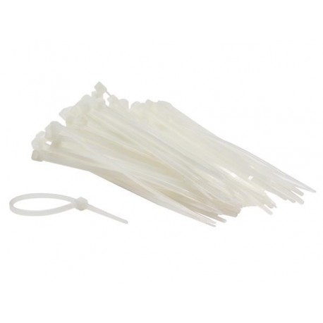  jeu de serre-cables en nylon - 2.5 x 100 mm - blanc (100 pcs) 