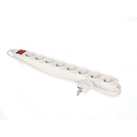  multiprise a 8 prises avec interrupteur & protection contre les surcharges - blanc 