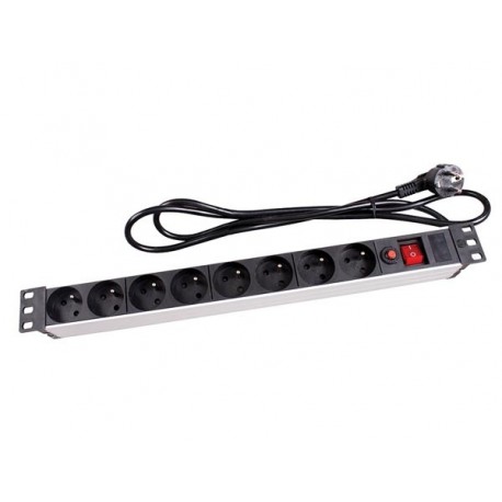  bloc multiprise - 8 prises - terre francaise - pour rack 19" 